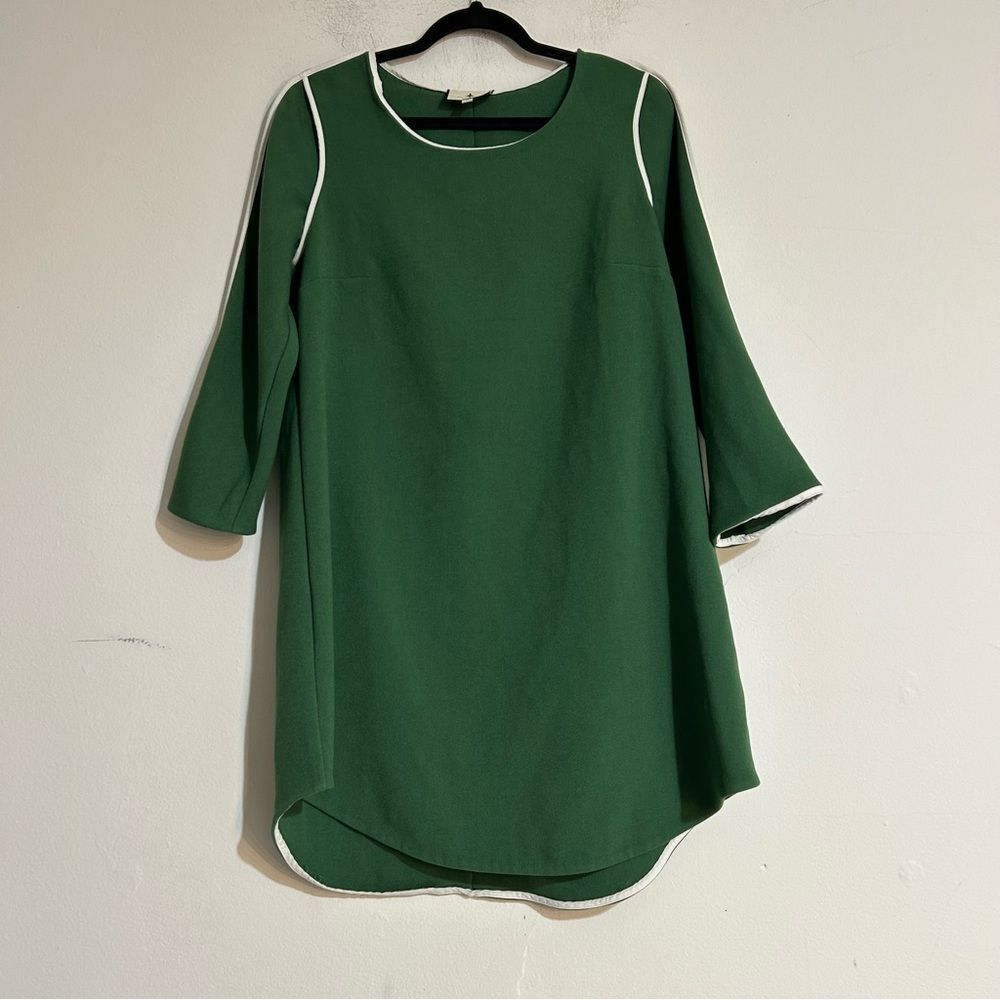 Tuckernuck Green Seamed Shift Long Sleeve Mini Dress Size Medium